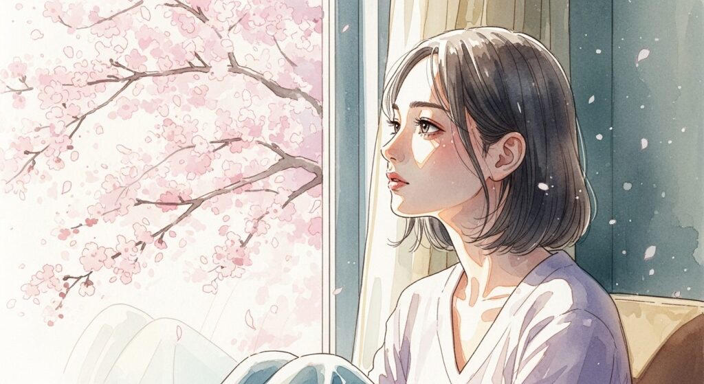 35歳女性の婚活疲れと結婚への焦りを表現したイラスト。恋愛占いで悩み解決を求める女性の心境を描いた画像